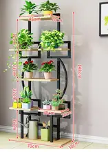 Best Price Balcony flower shelf floor-standing green flower stand living room wrought iron fleshy flower rack shelf multi-layer hanging fra