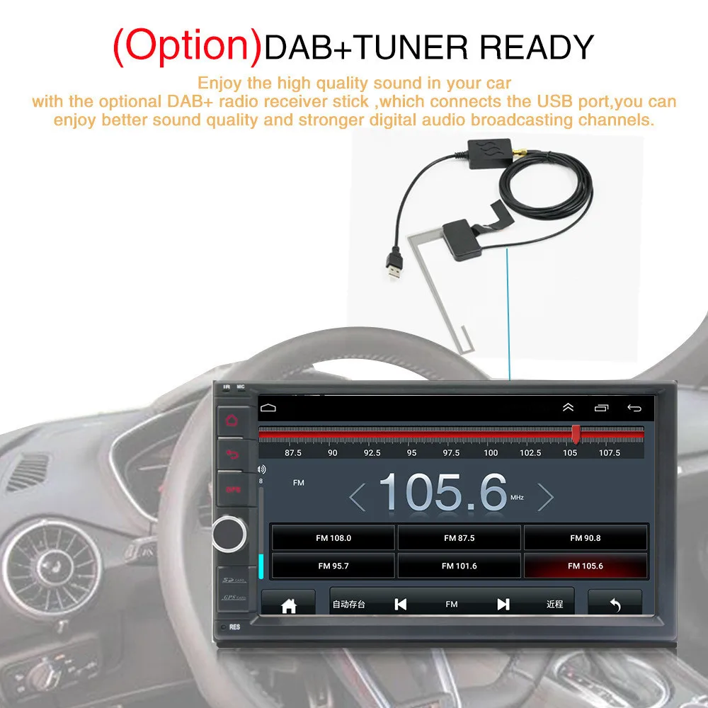 Top Octa Core 2G+32G Car Audio Stereo 7" Android 8.1 2 Din Car Radio GPS Navigation Car Multimedia No DVD Player Autoradio 1024*600 5 Top Octa Core 2G+32G Car Audio Stereo 7" Android 8.1 2 Din Car Radio GPS Navigation Car Multimedia No DVD Player Autoradio 1024*600 5