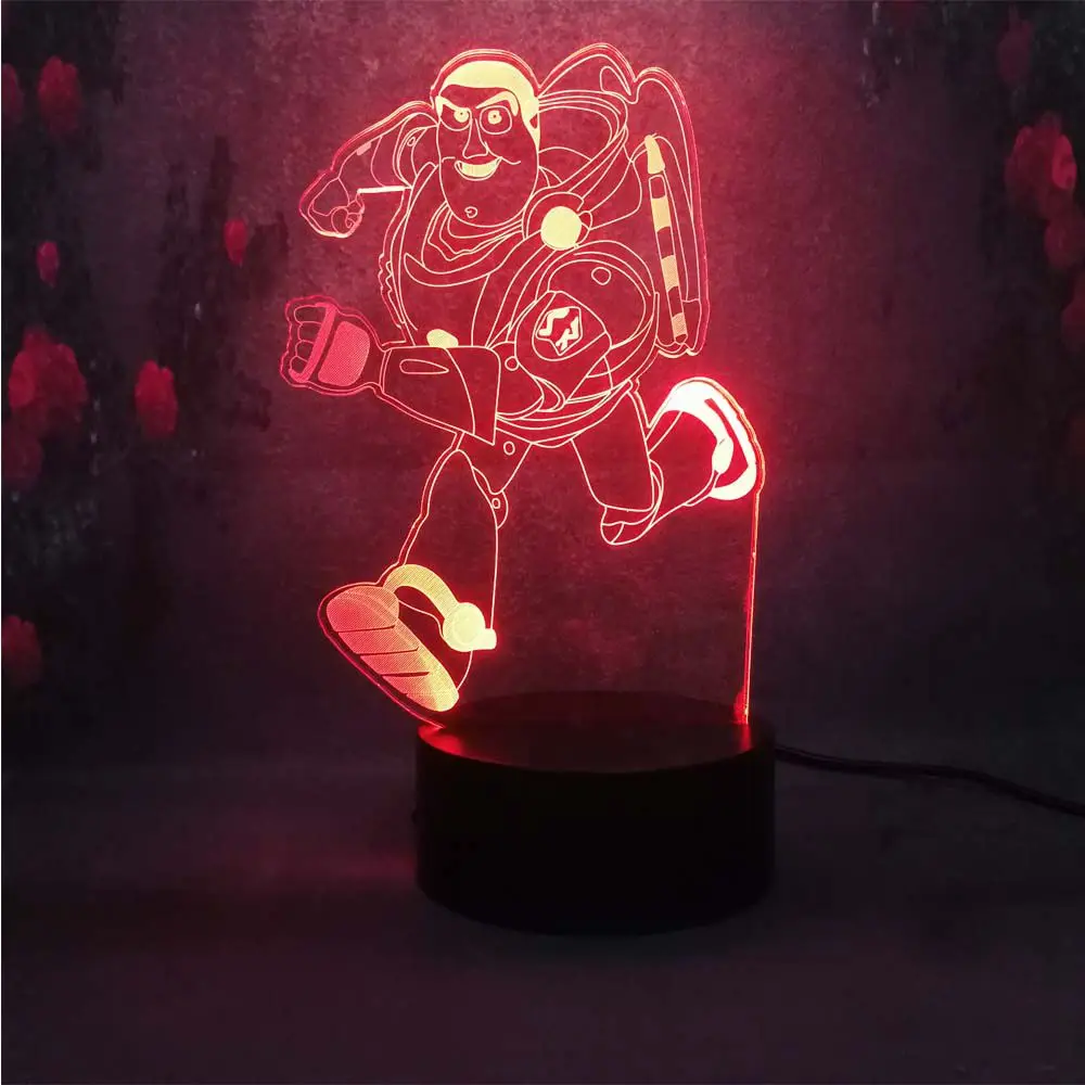 Lámpara LED de Lava Toy Story Buzz Lightyear, jogging Action 3d, luz