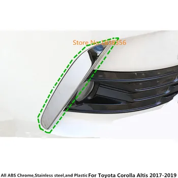 

Car detector ABS Chrome cover trim front head fog light lamp frame stick moulding 2pcs For Toyota Corolla Altis 2017 2018 2019