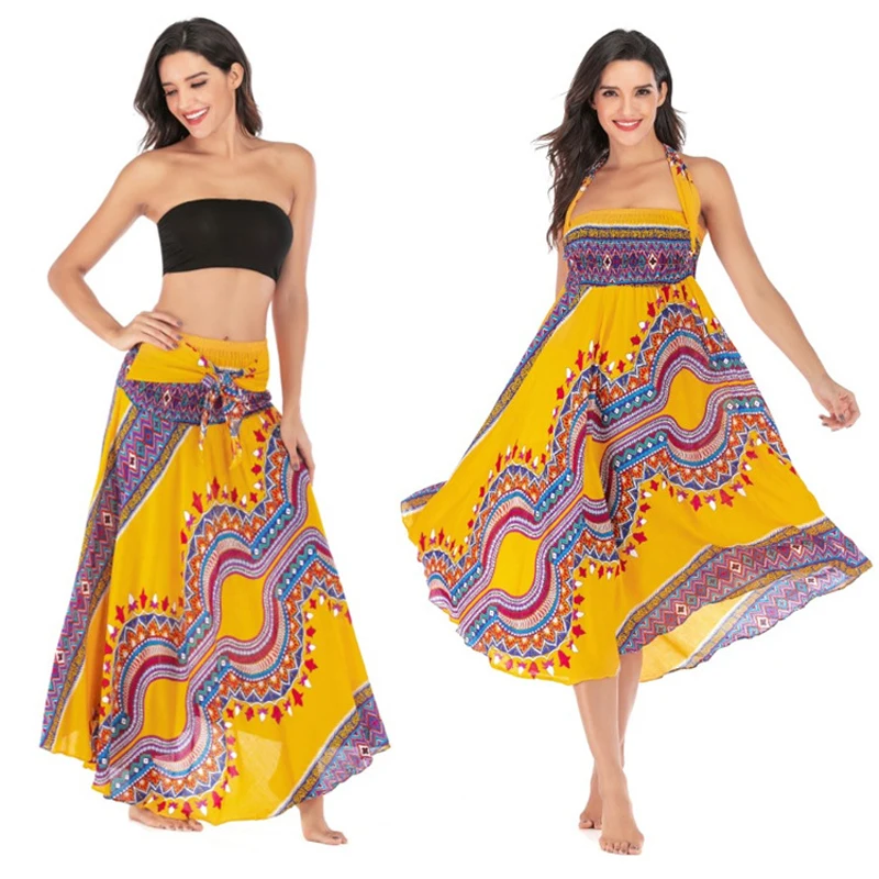 

Leisure Folk-custom Skirt Beach Resort Skirt Two-Way Skirt Belly Dance Skirt