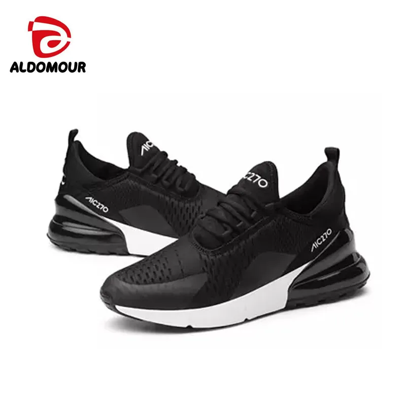 

ALDOMOUR Sneakers Breathable Sport Shoes Women Men Upper Shoes High Top Running Shoes For Men Khaki Black White Size 39-47 ljl