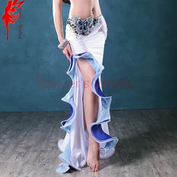 

Luxury belly dance skirt women belly dance clothes girls ballroom dance skirts satin split hip skirt lady fashion clothing