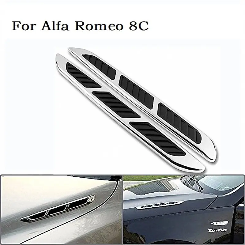 Car Styling Chrome Silver Exterior Decorative Hood Air Intake Vent Air Flow Grille For Alfa