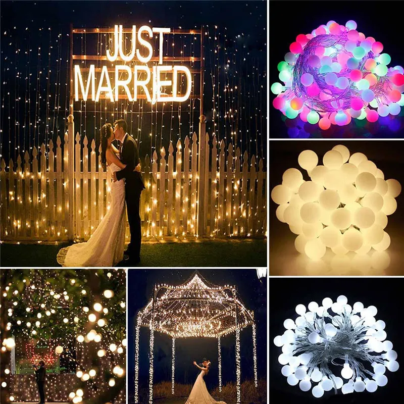 20 m 200 LEDs 110 V 220 V IP44 al aire libre Multicolor LED String luces de Navidad Holiday party decoración de la boda luces LED