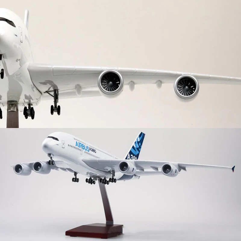 50CM 1/160 Airbus A380 Prototype Airline plane model alloy airframe W landing gear& light airplane toys fixed-wing aircraft