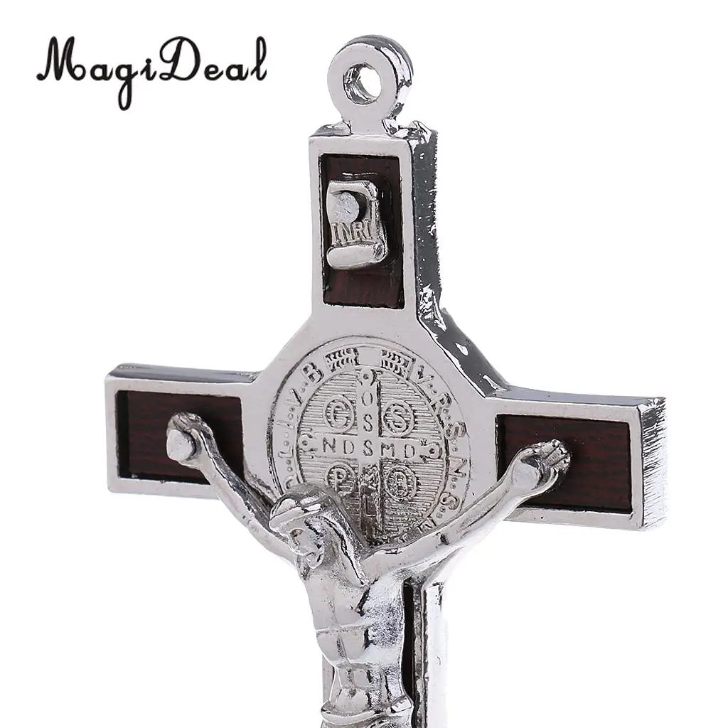 3PCS Alloy Crucifix Jesus Christ Cross Statue Figurine Perfect Gifts for Car Home Chapel Decoration