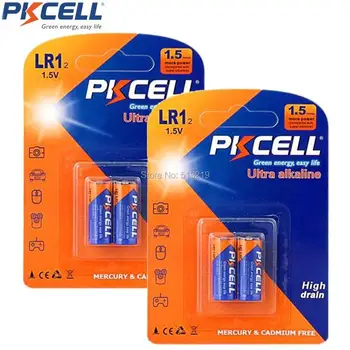 

4Pcs/2card PKCELL NEW E90 N LR1 MN9100 910A 1.5V AM5 Size N Alkaline Batteries for Wireless Microphone Doorbell
