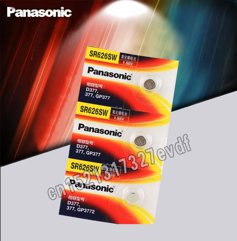 3 шт. Panasonic SR626SW кнопочный элемент батарея монетного типа для часов G4 377A 377 LR626 SR626SW SR66 LR66 Серебряный оксид ртути