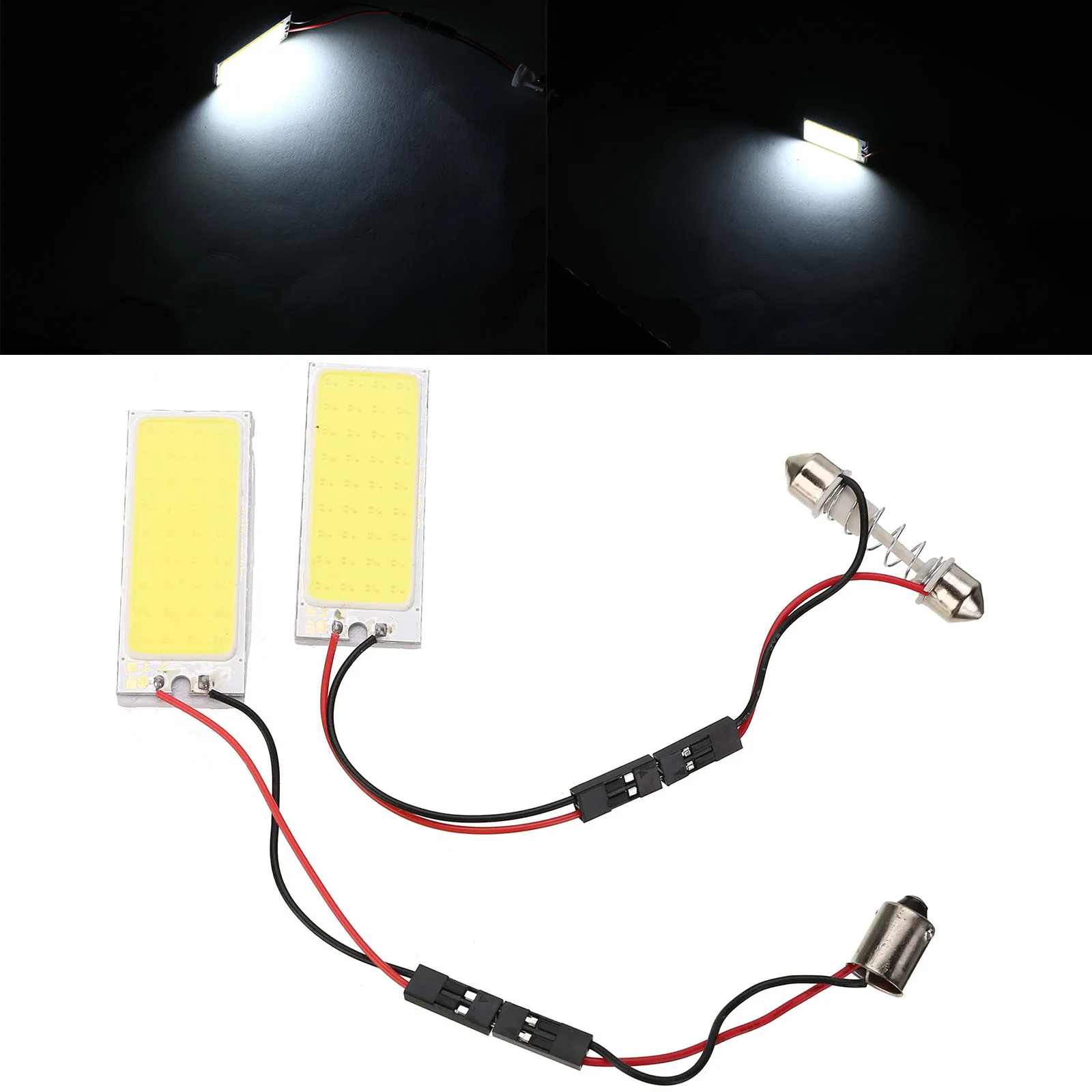 2PCS/SET 12V T10 Festoon Car Interior Light 6W 36 SMD COB LED Auto Dome Panel BA9S Light Bulb DC 12V Super White t10 1 68w 24 3020 smd led white light car steering lamps dc 12v 2 pcs