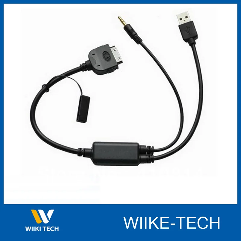 Для BMW I-DRIVE Интерфейс кабель с USB и Jack 3,5 мм разъём подачи внешнего сигнала Aux-IN для E82/E92/E71/Mini