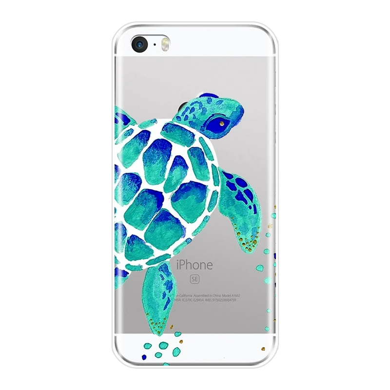 TPU зеленый синий Черепаха Животное мультфильм классный чехол для телефона iPhone 5C 5S