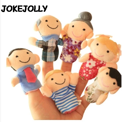 Baby Plush Toy Finger Puppets Tell Story Props Animals or Family Doll Kids Toys Children Gift 10pcs or 6pcs