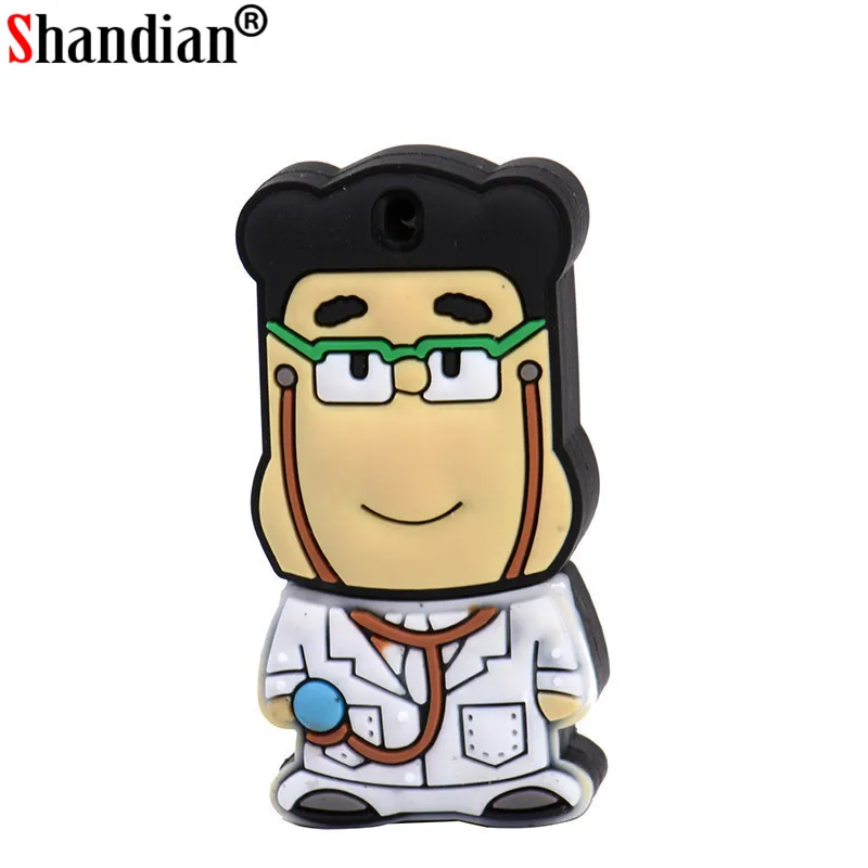 SHANDIAN Doctors memory stick Lovely boy/crocodile pendrive cartoon usb flash drive pendrive 4GB 8GB 16GB 32GB 64GB