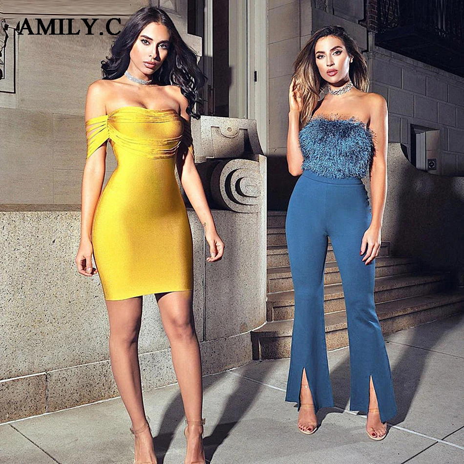 PRE-ORDER-Vestido-Rayon-Bandage-Dresses-New-Arrivals-Ver-o-de-Alta-Qualidade-Amarelo-Franja_