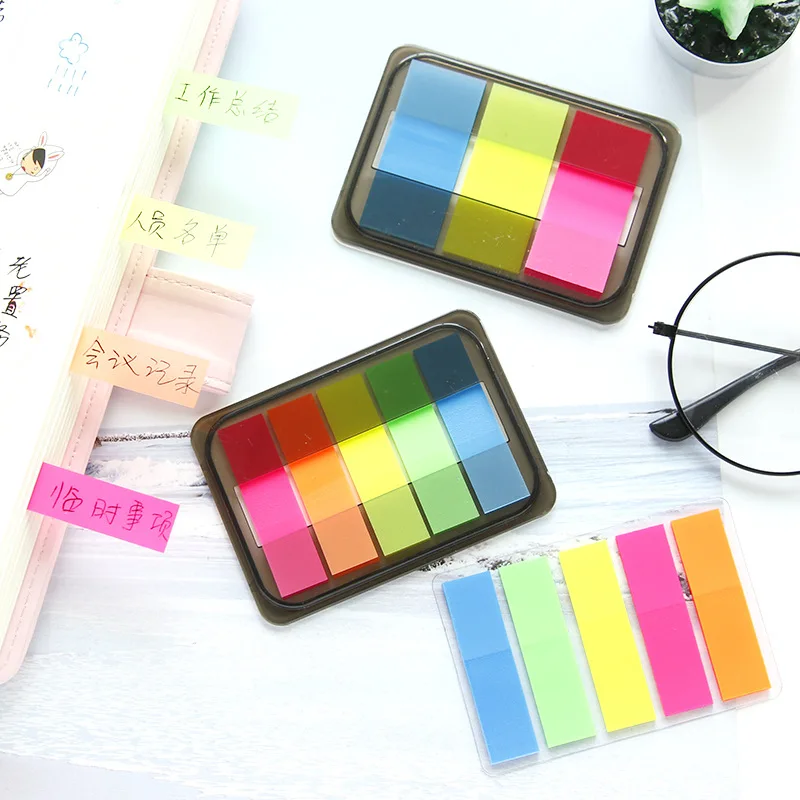 

3 Styles Solid Color Cute Memo Pad, Post It Notes Kawaii Sticky Notes, Stationery Items Study Supplies