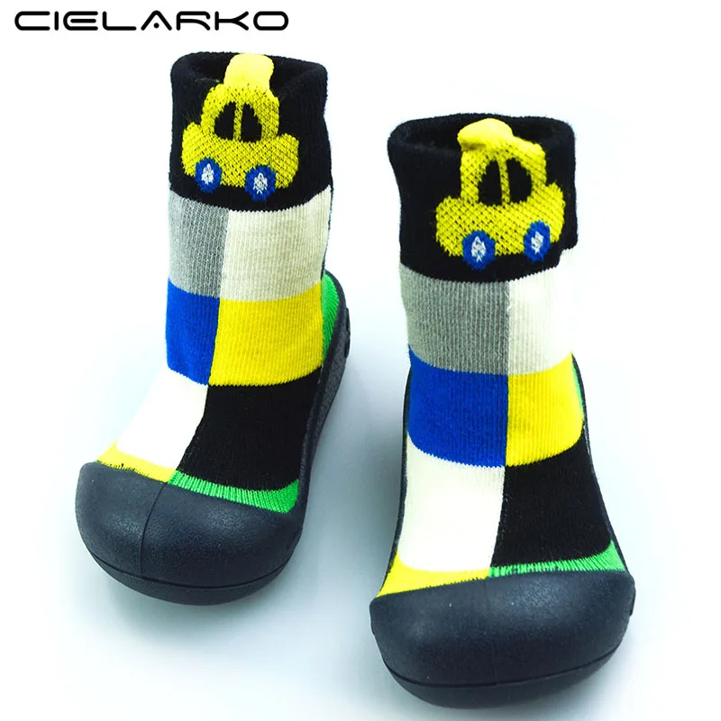 Cielarko/детская обувь для мальчиков и девочек; нескользящая обувь для малышей; обувь для первых шагов; хлопковая обувь; Attipas того же дизайна; мягкая Уличная обувь для новорожденных