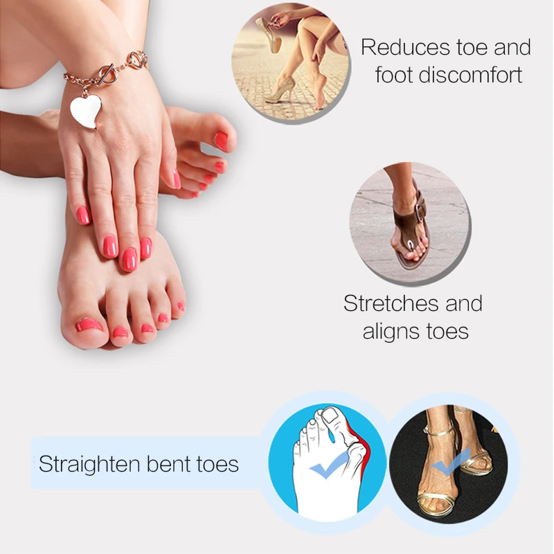 2Pcs Pedicure Concealer for Toes Gel Pedicure Stretchers Bunion Protector Straightener Bunion Corrector Foot Care Hallux Valgus