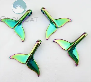 

5X Bohemia Rainbow Whale Tail Pendant Women Lovely Mermaid Tail Necklace 22715