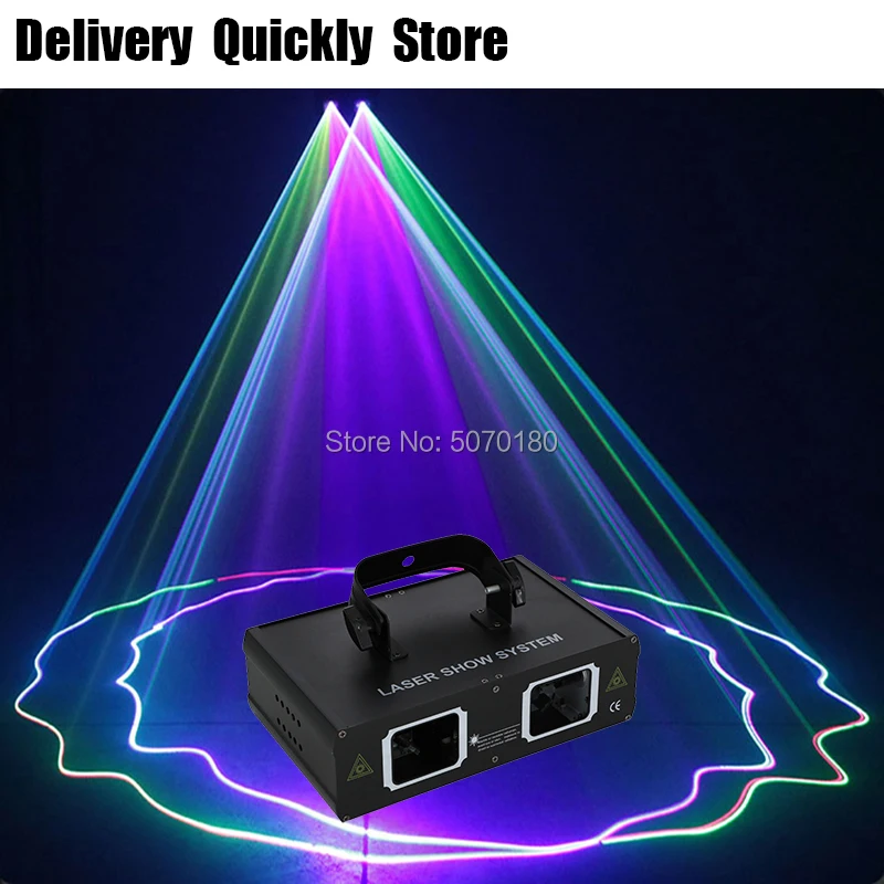 

Show Time 2Heads RGB Line Scanner DJ Laser Good Use For Dance Bar Coffee Xmas Home Party Disco Effect Lighting Light System Show