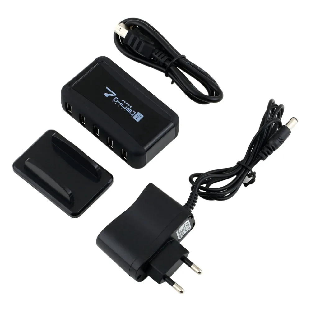 

High Speed New Multifunctional 7 Port USB Hub For Laptop PC Computer (EU Plug) Portable Perfect travel USB Hub AC Adapter
