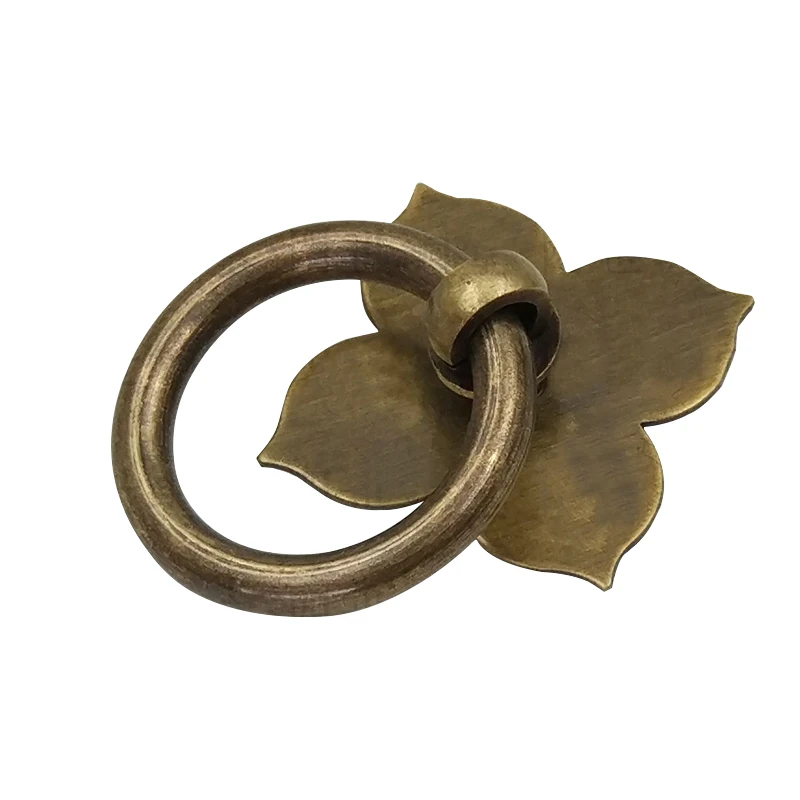 Chinese ancient Antique 100% brass Leaf shape handles Kitchen Cabinet Drawer Furniture With Screw Furniture Hardware C-0349