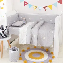 Кроватка для новорожденного, Комплект постельного белья для кроватки, детская кроватка, мягкая хлопковая детская кровать, бампер с рисунком, детская кровать с защитой вокруг, 10 шт./компл