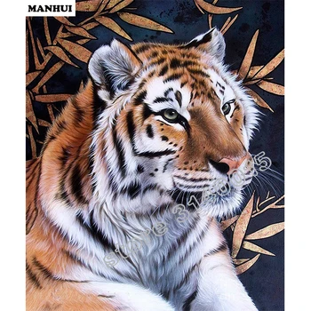 

5d diy diamond Tiger pattern Cross Stitch diamond painting square animal embroidery beads patterns picture of rhinestonesBFC029