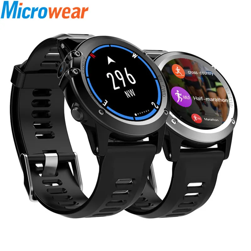 Microwear H1 android 4,4 Смарт часы водонепроницаемые 1,39 дюйма mtk6572 SmartWatch для android iPhone поддержка 3g wifi gps sim GSM WCDMA