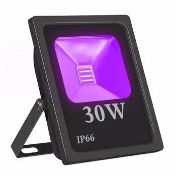 

UV Black Light Outdoor, High Power 30W Ultraviolet LED Flood Light, 85V-265V AC IP66 Waterproof for Party Supplies Curing ST91