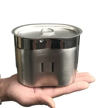 Jolmo Lander G.I. 스타일 스테인리스 매점 컵 뚜껑 및 매점 컵 스토브/스탠드 세트, 캠핑 요리 시스템, 800ML