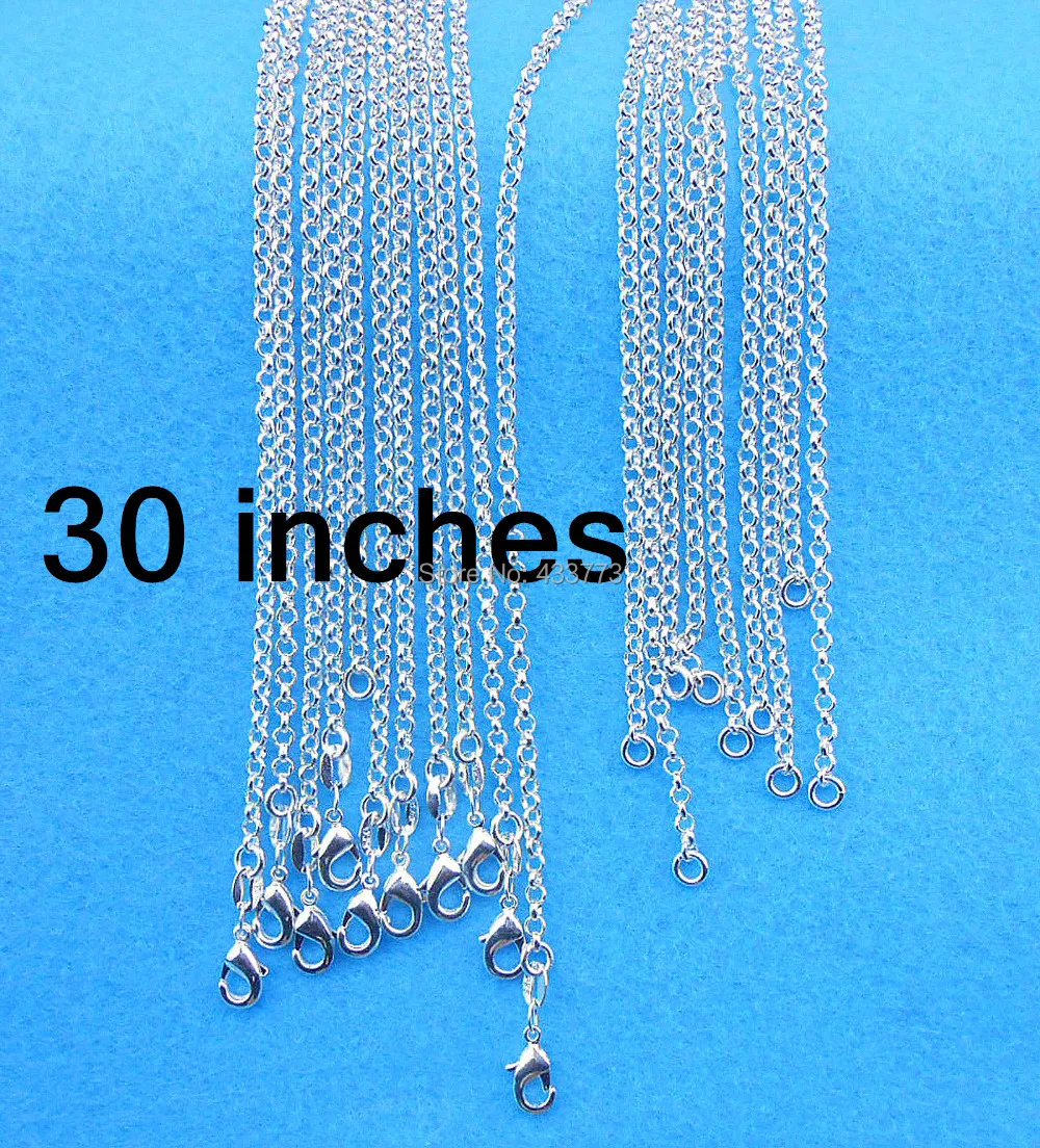 30 Inch 925 Sterling Silver Necklace 925 Necklace Pearl Chains 925
