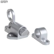 OOTDTY Window Gate Security Pull Ring Spring Bounce Door Bolt Aluminum Latch Lock Grey OOTDTY Window Gate Security Pull Ring Spring Bounce Door Bolt Aluminum Latch Lock Grey