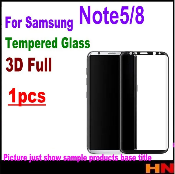 

1pcs for Samsung Galaxy note 8 5 note8 note5 3D Full Curved Full Body Tempered Glass Phone Screen Protector not full glue