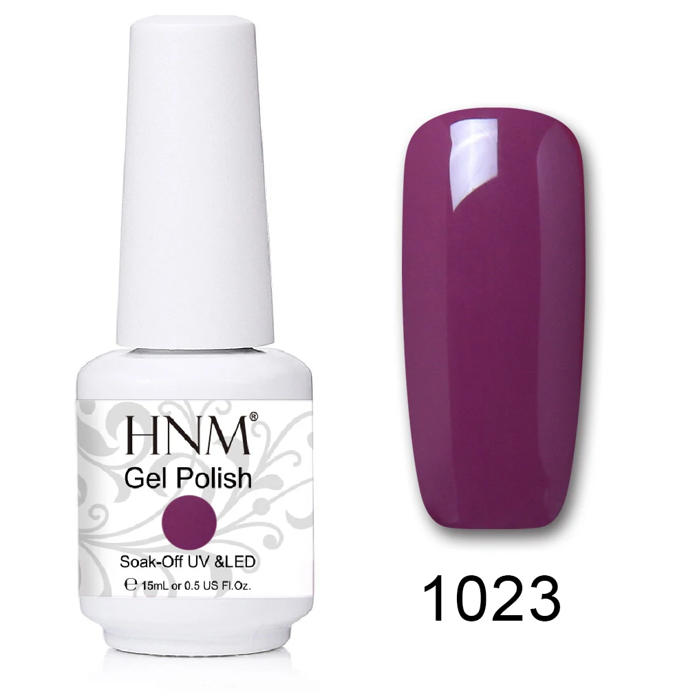 HNM 241 Colors 15ml Pure Glitter UV Gel Nail Polish Soak Off Primer LED Lamp GelLak Hybrid Varnish For Nails Art Enamel Lacquer - Цвет: 1023