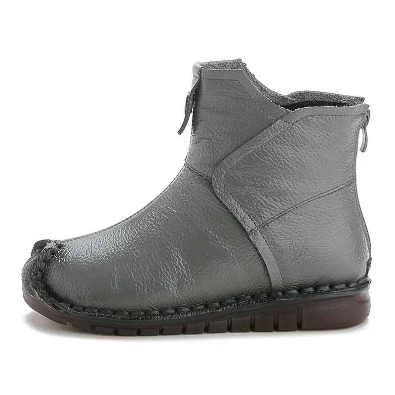 Ceny Xiuteng 2019 zimowe oryginalne skórzane damskie botki ręcznie haftować etniczny styl Vintage kobiety buty płaskie buty na prezent