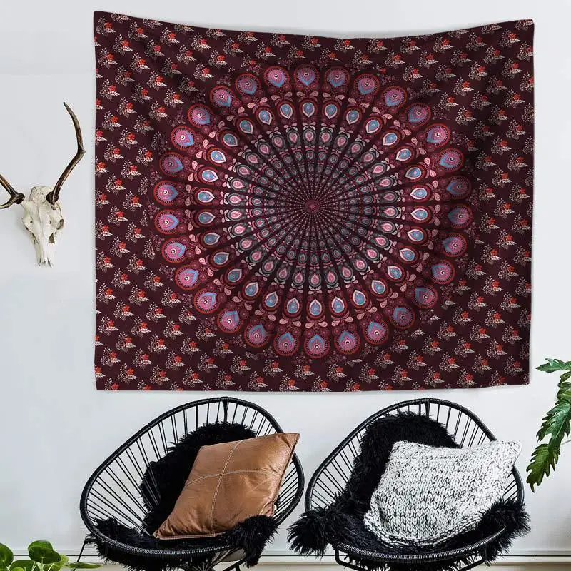 Bohemian Hippie Indian Mandala Tapestry Wall Hanging Decorative Cloth Tapestries Mandala Decor
