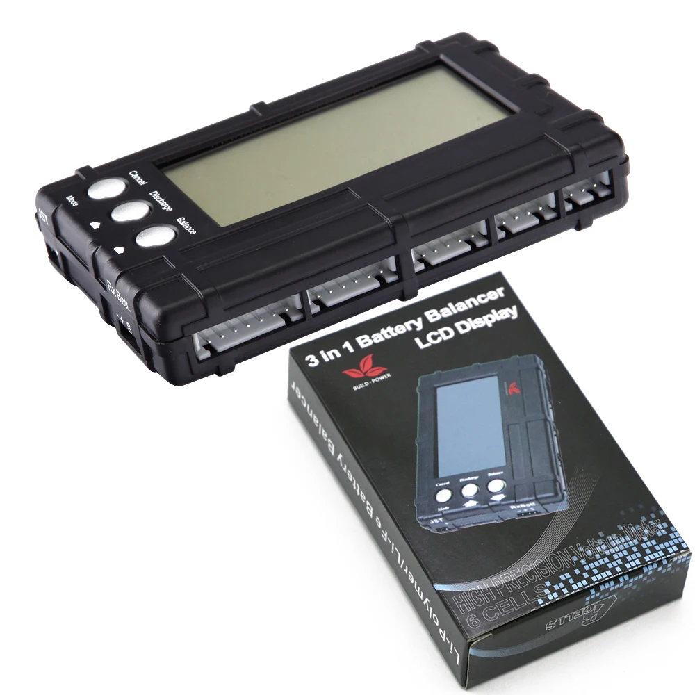 Измеритель напряжения оригинальный стабилизатор батареи 3 в 1 RC 2s 6s Lipo Li Fe LCD +
