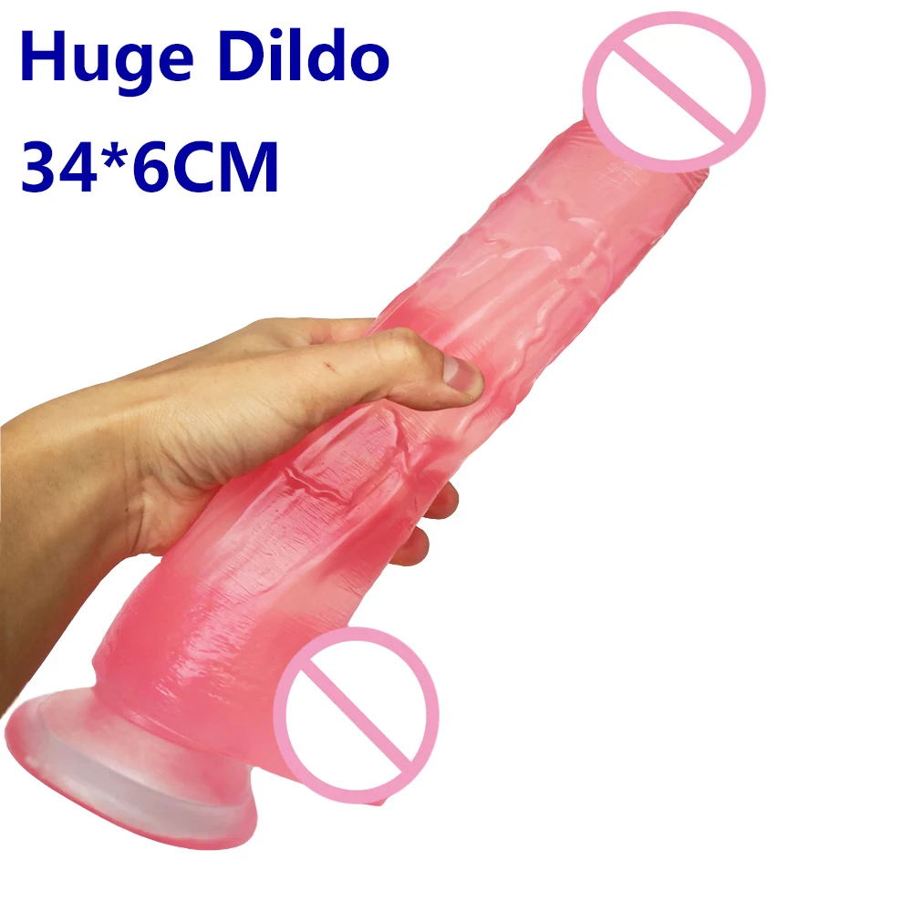 

HOWOSEX 34*6CM Large Soft Dildo Realistic Huge Dildos Big Penis suction cup Female Anal butt plug Dick Sex Toy for Women Lesbian