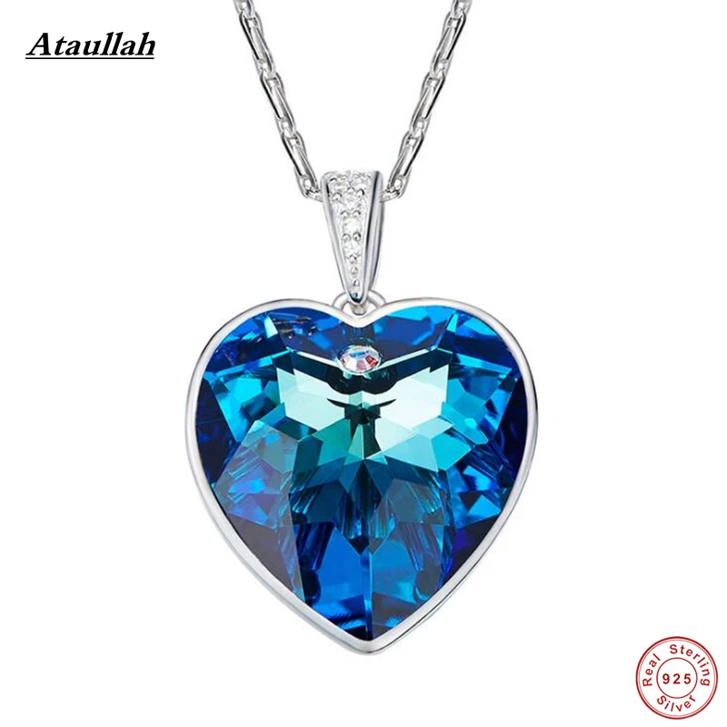 

Ataullah 925 Sterling Silver Sapphire Pendants for Women Natural Crystal Wedding Necklaces Gift for Engagement Jewelry NWP440