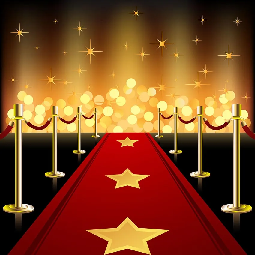 Виниловый фон для фотосъемки звезда красный ковер центр голливудских огней сверкающий Взрослый день рождения декоративный фон для фотостудии