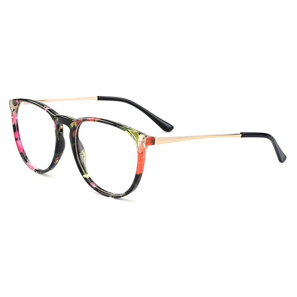 Gmei оптические модные цветочные круглые Женские оправы для очков, брендовые дизайнерские очки по рецепту, оптическая оправа для очков H8039 - Цвет оправы: C29