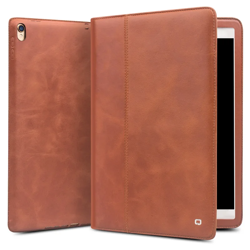 QIALINO чехол из натуральной кожи для iPad Pro 10,5, модный роскошный Ультратонкий флип-чехол с подставкой и отделением для карт 10,5 дюйма