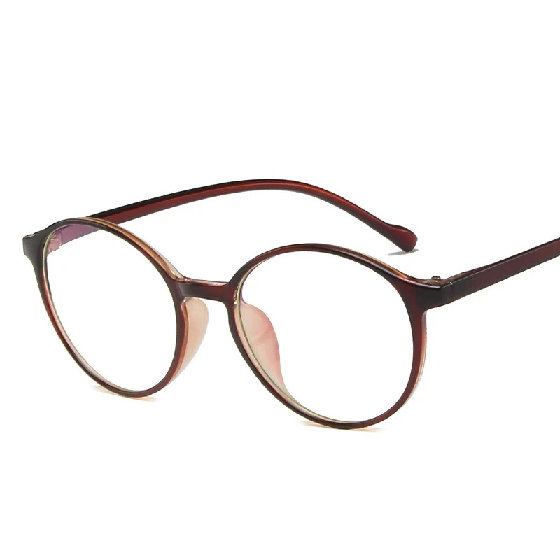 [EL Malus] ретро овальные очки оправа для мужчин и женщин прозрачный объектив розовый синий светло-коричневый оттенки светового дизайна - Цвет оправы: C4 Tan