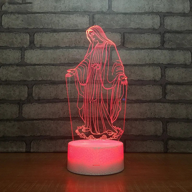 Blessed Virgin Mary, 7 цветов, светодиодные ночники для детей, сенсорные светодиодные Usb настольные лампы, лампа для сна, ночник, Прямая поставка