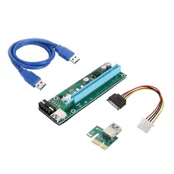 1/6 шт. USB 3.0 pci-e Express 1x к 16x Extender адаптер Riser Card Мощность btc кабель 30 см для Bitcoin em88