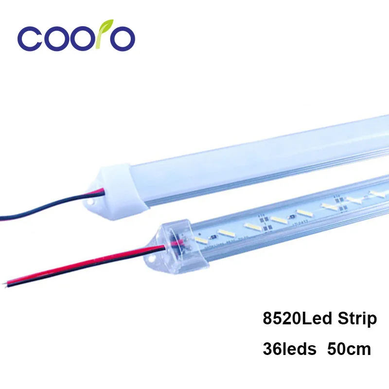 5 шт./лот DC12V светодиодный бар свет 8520 с прозрачной или Млечный крышка ПК 36 светодиодный s 50 см светодиодный жесткий light 8520 холодный белый