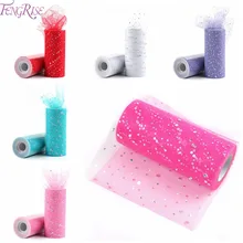 

FENGRISE Mesh Sequin Fabric 25 Yard DIY Organza Fabric Tull roll Knit Sewing Tutu Wedding Decoration Birthday Party Supplies