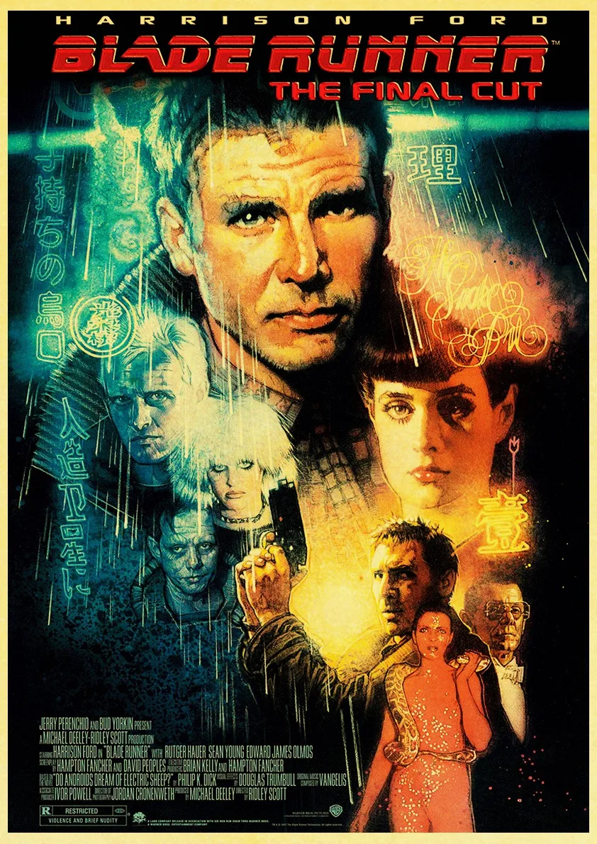 Классический Action sci-fi movie Blade Runner ретро постер ВИНТАЖНЫЙ ПЛАКАТ Настенный декор для домашнего бара кафе