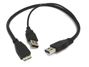 

CYDZ Two USB3 0 A Male to Micro USB 3 Y Cable for Mobile HDD 50CM